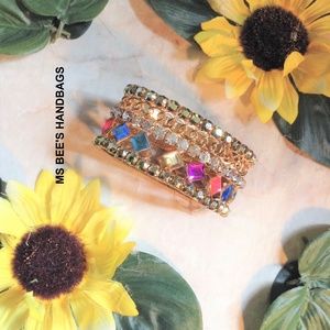 οοGold and multi-color faux gems stone braceletοο